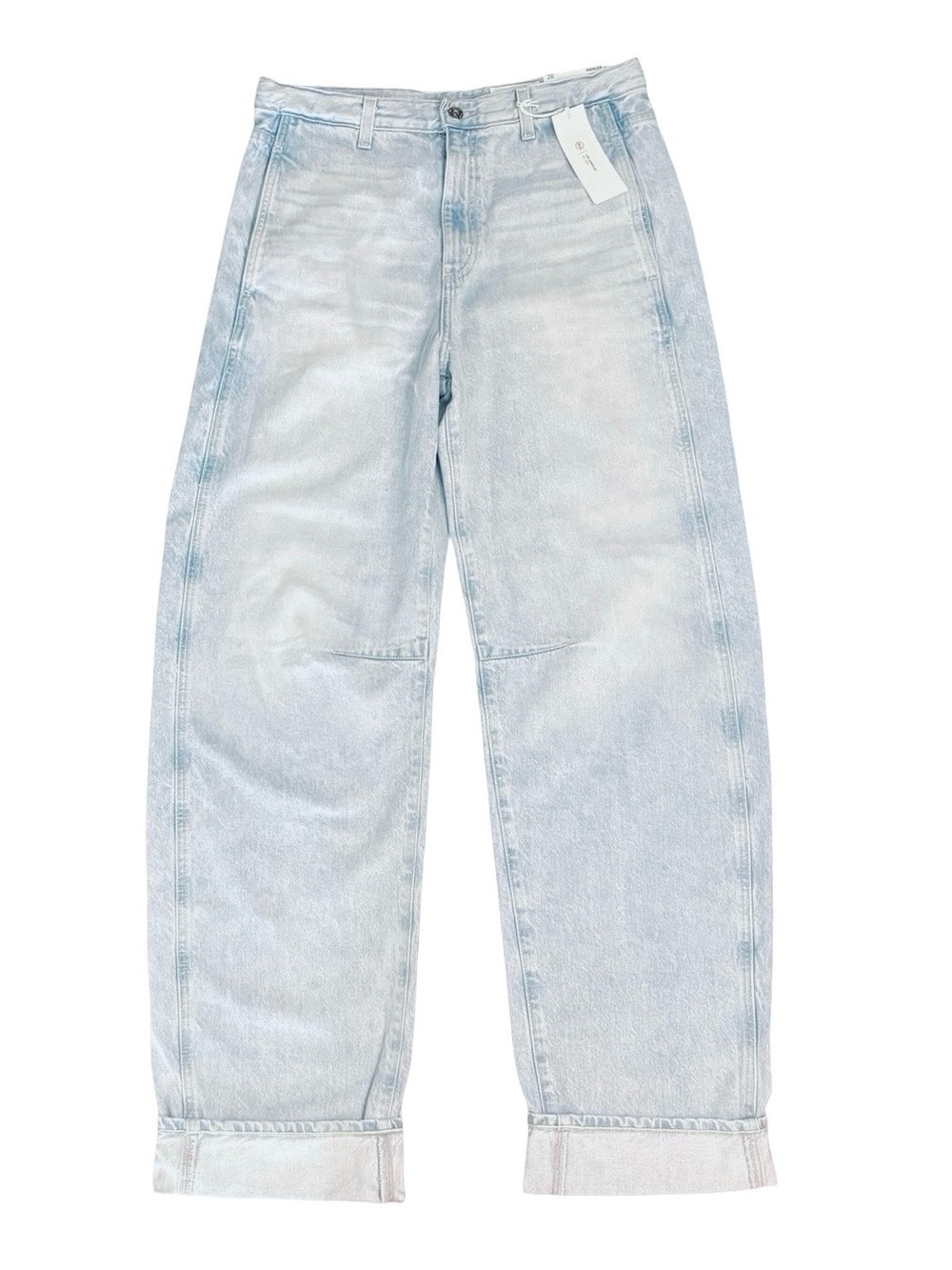AG Mercer Barrel Leg Cuffed Denim Women's Jean Sunset Blues Wash Size 28 NEW NWT